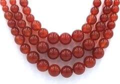 Coral bib strand beaded necklace