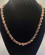 GORGEOUS SOLID 14K ROSE GOLD ROPE CHAIN
