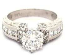 1.75ctw Round and Princess Diamond Invisible Set Straight Engagement Ring in Platinum