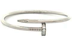 Cartier 0.58ctw Diamond Juste Un Clou Bangle Bracelet in 18K W/Box and Paper