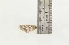 10K Rose Gold Heart Morganite Diamond Ornate Vintage Ring