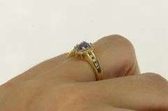 14K Yellow Gold Tanzanite Diamond Halo Engagement Ring