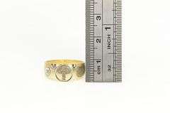 14K Yellow Gold Cross Diamond Christian Faith Promise Ring