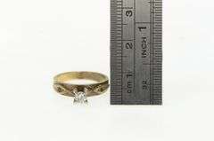 14K Yellow Gold 0.18 Ct Art Deco Diamond Solitaire Engagement Ring