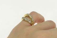 14K Yellow Gold 0.80 Ctw Diamond Split Band Statement Ring