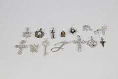 Curated Set of Sterling Silver Pendants/Charms Lot of 15