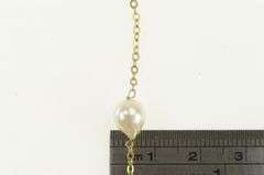 14K Yellow Gold 7.3mm Pearl Vintage Classic Chain Necklace