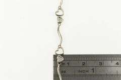 10K White Gold Heart Love Symbol Diamond Accent Vintage Bracelet