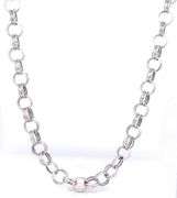 14kt White gold triple circle link chain necklace