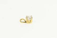 14K Yellow Gold 0.60 Ct Round Solitaire Vintage Classic Pendant