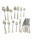 Vintage 56 Piece Monogrammed “K” Silverplate Flatware Set From Old Company Plate