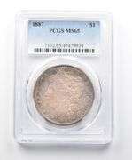 MS65 1887 Morgan Silver Dollar PCGS Beautifully Toned