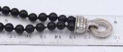 Judith Ripka crystal clasp with black onyx beaded necklace