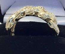 GORGEOUS 14K YELLOW GOLD CUBAN LINK MEN’S DIAMOND RING