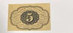 Choice Near  Unc 5 Cent Fractional Currency Note. Fr 1231