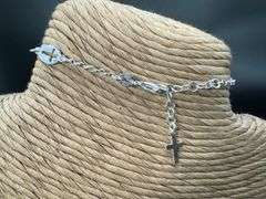 925 Sterling Silver Cross & Virgin Mary Bracelet Catholic Jewelry