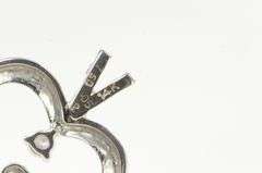 14K White Gold Diamond Heart Mom & Child Mother's Day Pendant