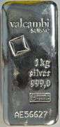 Beautiful HEAVY 1 Kilo Pure .999 Fine Silver 1 Kilo VALCAMBI Bar with unique serial number