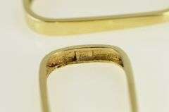 14K Yellow Gold 31.2mm Vintage Squared Oval Hoop Earrings