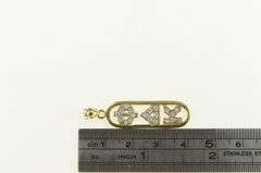 14K Yellow Gold 0.30 Ctw Diamond Phi Delta Kappa Greek Pendant
