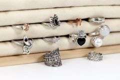 Sterling Silver Curated Ring Assortment Various Sizes & Styles (10 Ring Lot)