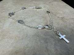 925 Sterling Silver Cross & Virgin Mary Bracelet Catholic Jewelry