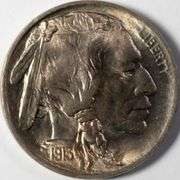 Gem BU 1913 Raised Mound Buffalo Nickel