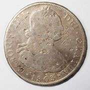 1803 Bolivia 8 Reales With Counter Stamps