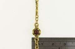 14K Yellow Gold Victorian Ornate Garnet Elaborate Chain Necklace