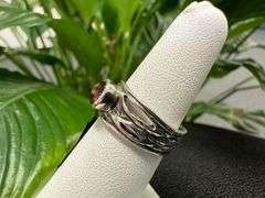 Sterling Silver Gemstone Natural Garnet Ring Size 6