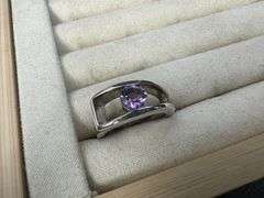 Sterling Silver Natural Gemstone Amethyst Ring Size 7