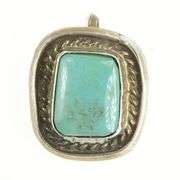 Sterling Silver Native American Artisan Turquoise Pendant