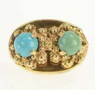 14K Yellow Gold Victorian Turquoise Slide Bracelet Charm/Pendant