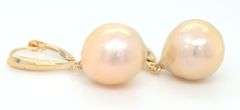 14kt Yellow gold 12mm Pearl drop earrings