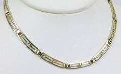 Vintage Sterling Greek Key Choker Necklace