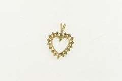 10K Yellow Gold Heart Love Symbol Diamond Classic Vintage Pendant