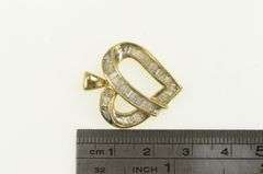 10K Yellow Gold 1.75 Ctw Baguette Diamond Heart Love Pendant