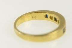 18K Yellow Gold 0.63 Ctw Princess Sapphire Diamond Wedding Ring