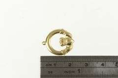 14K Yellow Gold Claddagh Traditional Irish Celtic Loyalty Pendant
