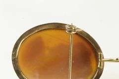 14K Yellow Gold Victorian Carved Veiled Lady Cameo Pendant/Pin