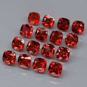 Glorious 6.75ct cushion cut cherry red Garnet set