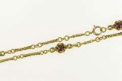 14K Yellow Gold Victorian Ornate Garnet Elaborate Chain Necklace