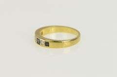 18K Yellow Gold 0.63 Ctw Princess Sapphire Diamond Wedding Ring