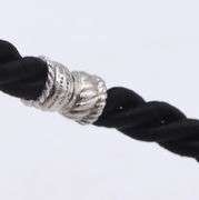 Black braided necklace with Judith Ripka 925 sterling silver clasp