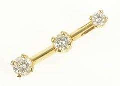 14K Yellow Gold 0.22 Ctw Round Diamond Tiered Bar Pendant
