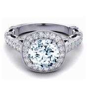 14 Kt White Gold Plated 3 Ct Ice Blue Fire Moissanite Ring