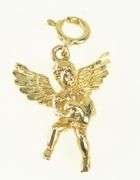 14K Yellow Gold Cupid Cherub Baby Angel Love Charm/Pendant