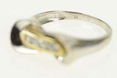 14K White Gold 0.28 Ctw Diamond Geometric Curvy Infinity Ring