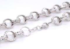 14kt White gold triple circle link chain necklace