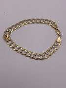 13.7g 14k Two Toned Gold Bracelet, 8.5in, 8.5mm Cuban